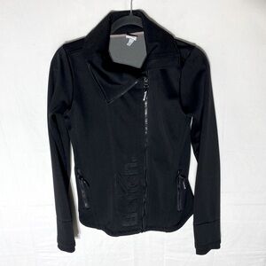 Bench Black Full Zip Mock Neck Light Activewear  Jacket W Thumb Holes M